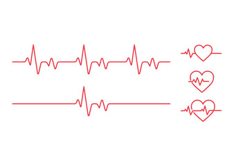 Obraz premium Ecg heartbeat and heart symbols medical illustration