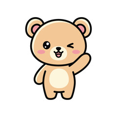 Fototapeta premium Cute Cartoon Bear Illustration