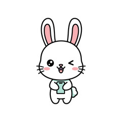 Obraz premium Cute Bunny Rabbit Vector Illustration