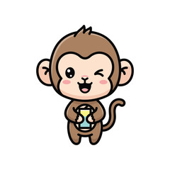 Fototapeta premium Cute Monkey Vector Illustration