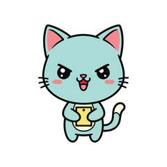 Obraz premium Adorable Cat Holding Toy