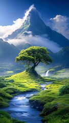 Landscape Peaceful Nature Mountains River Scenery