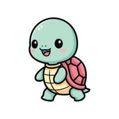 Obraz premium Adorable Cartoon Turtle Illustration