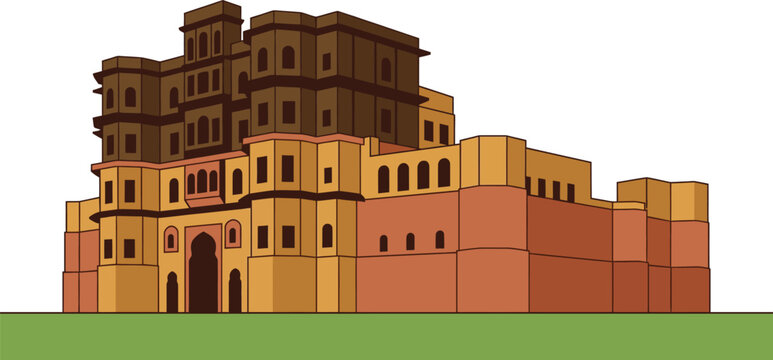 Rajwada Palace Indore historic famous landmark of Madhya Pradesh India ancient royal Maratha architecture seven storied structure popular tourist destination travel.