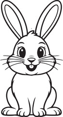 Simple outline of cute bunny on transparent backdrop illustration exactly 100 letters