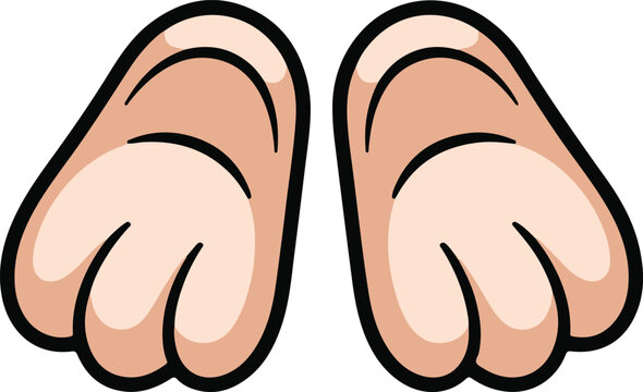 Cartoon feet pair walking bare feet pair cartoon feet with toes feet illustration feet clip art