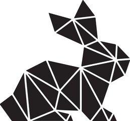 Abstract bunny polygonal shape animal art simple drawing spring holiday design