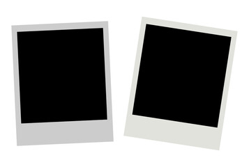 Blank polaroid photo frame mockup isolated on white background