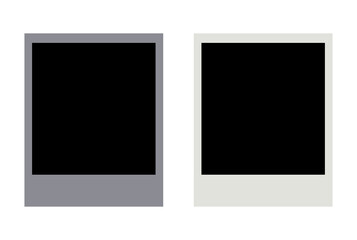 Blank polaroid photo frame mockup isolated on white background