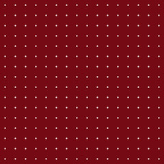 Seamless White Polka Dot Vector Pattern on Dark Red Background, Elegant and classic geometric design suitable for textiles, wallpapers, and digital backdrops © azhar