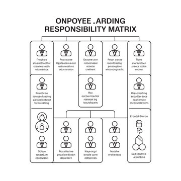 Responsibility matrix diagram with icons depicting roles and associated accountabilities