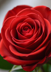 Single Red Rose Close Up With Rich Petal Texture Symbolizing Valentine&rsquo;s Day Love Romance And Passion