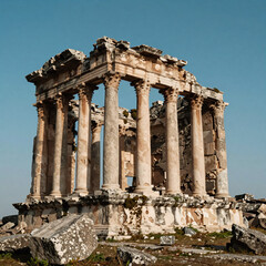 Obraz premium Scene of ruins beneath the cyan sky in Thaleon