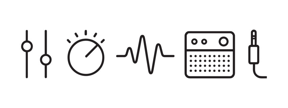 Audio editing and sound control interface icons