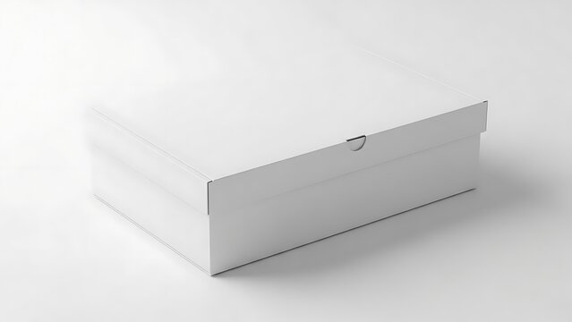 White Shoe Box with Metal Hinge and Handle cardboard box closed box
