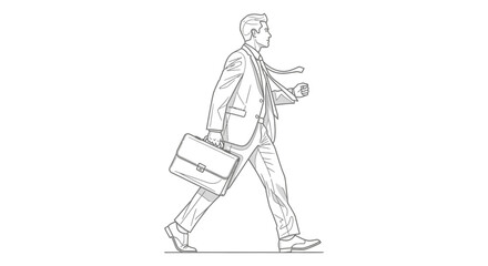 Fototapeta premium businessman walking with a briefcase in a determined stride illustrating concepts of career advancement corporate ambition and daily professional commute