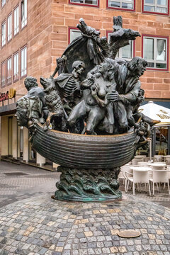 The Ship of Fools Bronze Sculpture by Jurgen Weber in Nuremberg