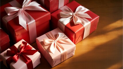 Valentine gift boxes copy space, Valentine gift boxes luxury, Valentine gift boxes romantic background