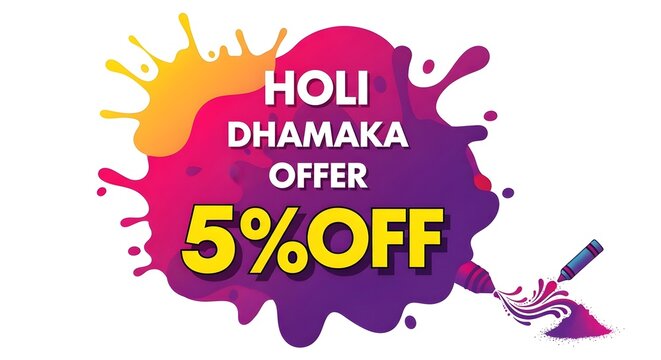Holi dhamaka offer 5 off discount celebration