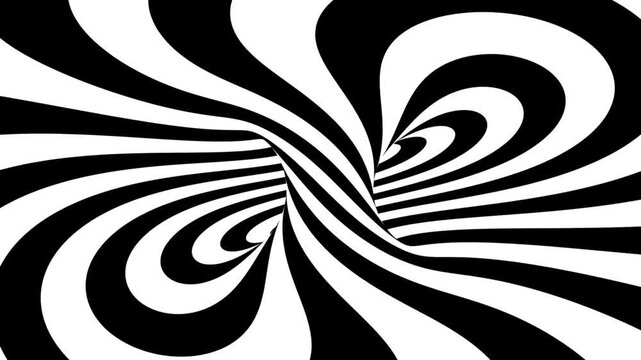 4K background with black and white lines depicting the spiral changes of a tornado