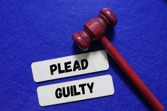 Gavel rests on guilty plea signs