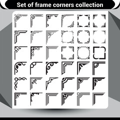 Diverse Set of Ornate and Geometric Black Frame Corners for Creative Design