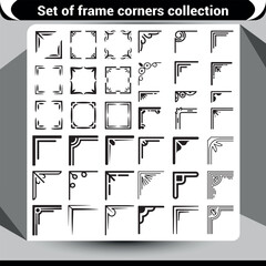 Collection of Vintage and Modern Black Frame Corners for Decorative Purposes