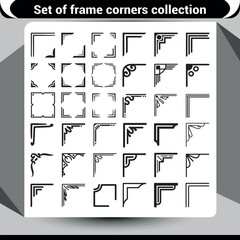 Large Variety of Black Decorative Frame Corners for Graphic Design Assets