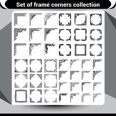 Black Decorative Frame Corners Set for Classic and Modern Design Applications