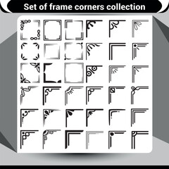 Collection of Decorative Black Corners for Adding Sophistication to Designs