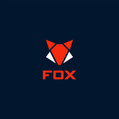 Naklejka premium Minimalist Fox head logo design in flat style template. Suitable for your design need, logo, illustration, animation, etc.