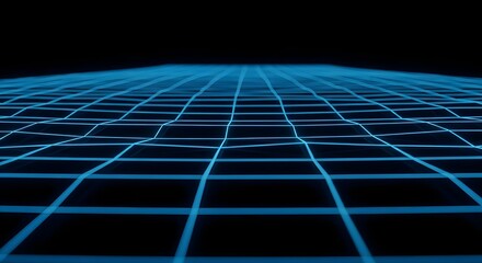 Glowing blue grid pattern on dark background