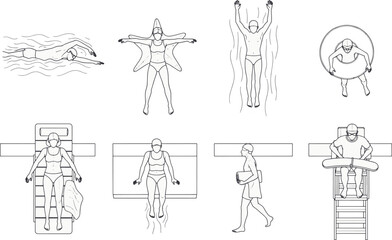 Diverse depictions of individuals engaging in a range of activities, from leisurely leisure to a variety of active engagements in everyday life. Capture the essence of everyday people.