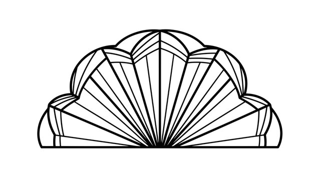 Simple line drawing of a scallop shell