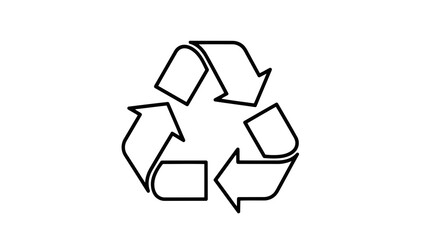Recycling symbol on white background