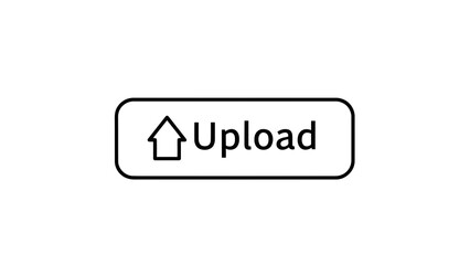 Upload button icon on white background