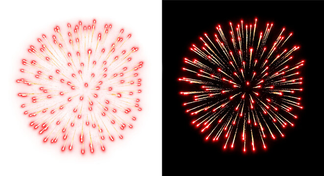 Festive fireworks on a transparent background. New Year's Eve, Christmas.	