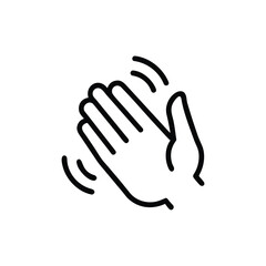 Obraz premium Single Hand Clapping With Motion Lines Minimal Line