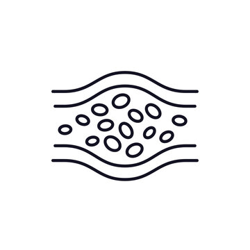blood clot line icon on white