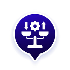 Obraz premium rebalancing vector icon with scales and gear