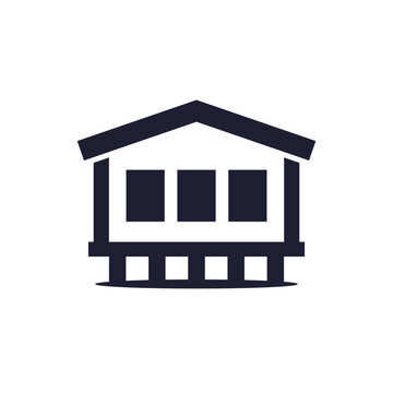 modular house on stilts icon