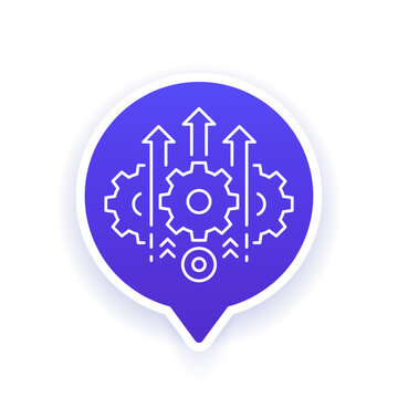 production capacity icon, increase efficiency line design
