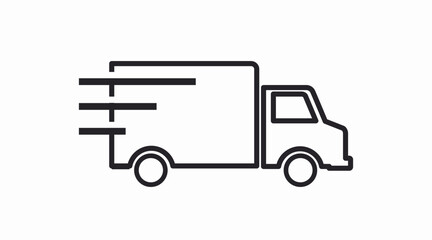 info_ecommerceClean black and white vector icon of a delivery truck, ideal for illustrating shipping, logistics, fast delivery, courier services, and e‑commerce operations. This minimalist, scalable s