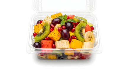 Traditional Fruit Chaat Served in Takeaway Container Isolated