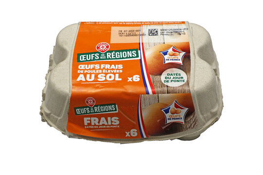 6 &oelig;ufs frais &eacute;levage en plein air de  les &oelig;ufs de notre r&eacute;gion