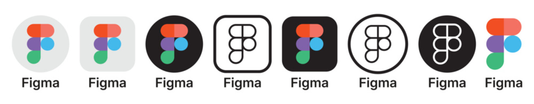 Figma Logo Icon Set &ndash; Multicolor Figma App Logo Variations, Figma Modern UI Design Tool Icon Set