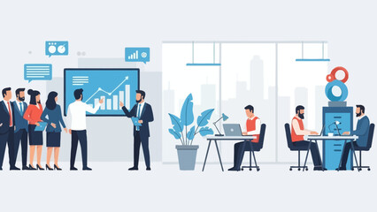Obraz premium Professional team collaborating in modern office space