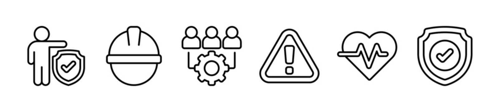 Work safety banner web icon vector illustration for occupational safety and health at work with safety first, protection, regulations, hazards, health, and insurance icons
