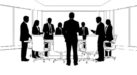 business meeting with professionals collaborating on strategy and executive decisions within a modern conference room for corporate teamwork concepts.