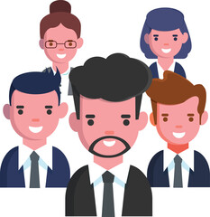 set of funny cartoon businessman